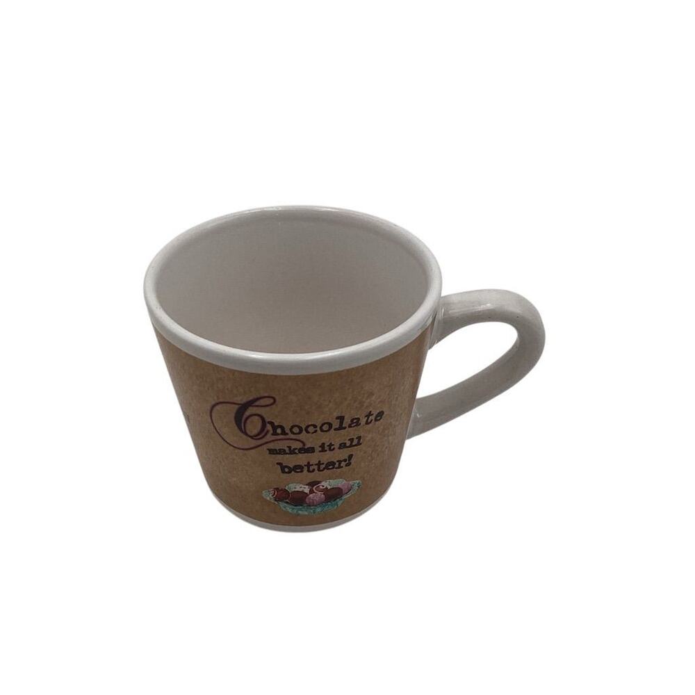 V & S Houseware "Chocolate Makes It All Better" Ceramic Mug‎ Multicolor